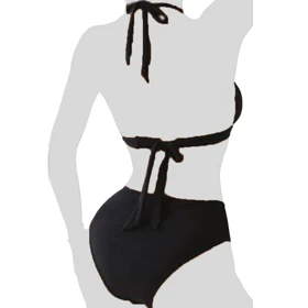 مایو زنانه دو تکه مشکی چینا (Cheina)