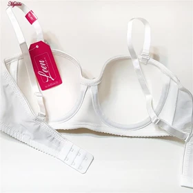 سوتین زنانه لین مدل کاپ‌دار فنردار سفید کد 4680-702