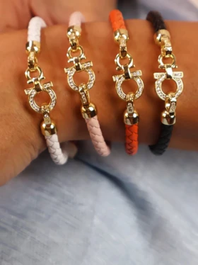 دستبند زنانه Ferragamo نگین‌دار کد B2112