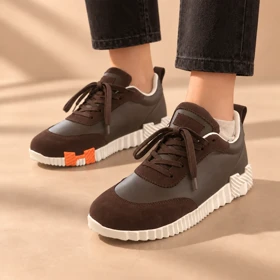 کتانی هرمس قهوه‌ای کد 2354 / HERMES SNEAKERS