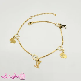 پابند زنانه استیل مدل دلفین و لویی ویتون طلایی کد 798