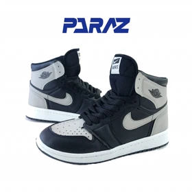 کفش اسپرت مردانه برند نایکی nike مدل جردن وان ساقدار مشکی طوسی کد 611