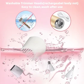 ست اصلاح موی بدن و صورت بانوان 4کاره شارژی و قابل شستشو DSP مدل 70413