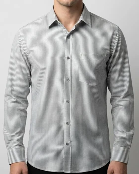 پیراهن مردانه راه راه آستین بلند نخ پنبه 618