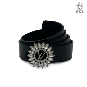 کمربند LV خورشیدی 3/5cm نقره ای