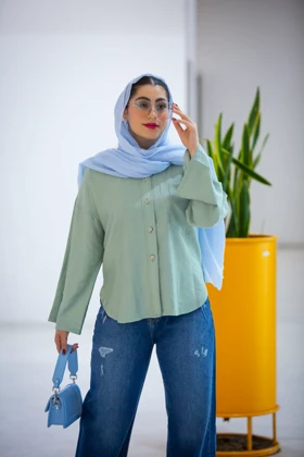 مانتو بابوس پیراهنی استین کلوش