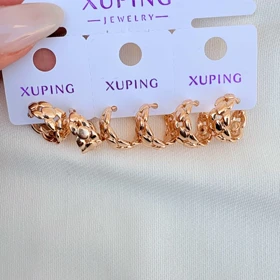 گوشواره حلقه‌ای طرح بافت ژوپینگ