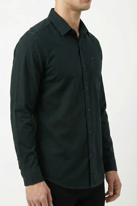 پیراهن مردانه مشکی آستین بلند نخ پنبه 517