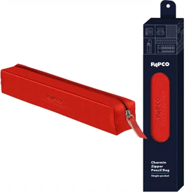 جامدادی پاپکو PAPCO مدل ZPC-33 طرح چرم تک زیپ (قرمز)