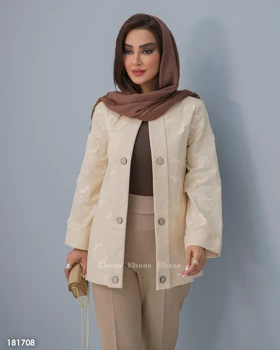 کت لینن گلدوزی شده مزونی