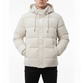 کاپشن مردانه، رنگ سفید پارچه مخمل سیلیکونی بسیار گرم و شیک 326