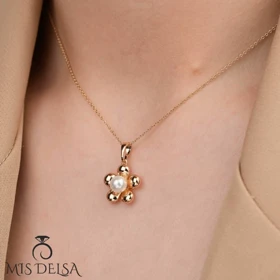 پلاک گل رز مرواریدی ژوپینگ