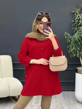 مانتو راه راه جلو بسته بغل سه دکمه