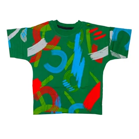 ست تیشرت آستین کوتاه و شلوارک پسرانه مدل PJ1058 رنگسبز