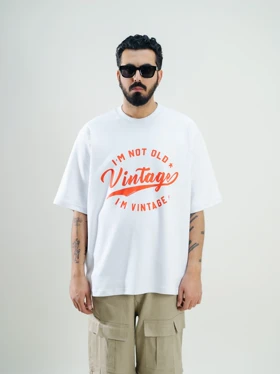 تیشرت مدل VINTAGE سفید برند کیامورس kyamorse