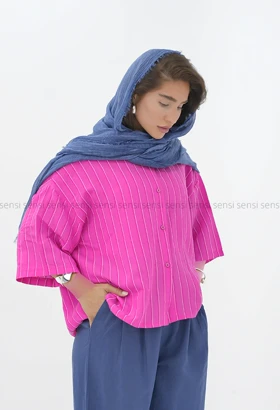 شومیز باکسی راه راه