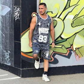 ست رکابی و شلوارک بسکتبالی مردانه بیپ طرح چریکی