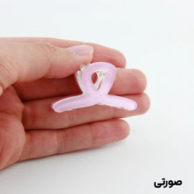 کلیپس دخترانه مدل پیچی طرح شیشه ای (صورتی)