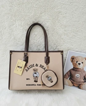 کیف گلدوزی تدی 3563 (صورتی دور قهوه ای)