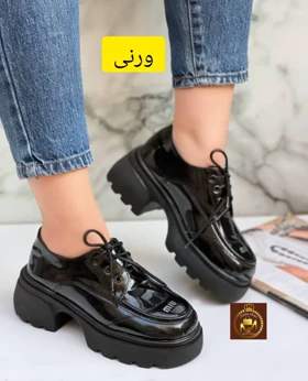 کفش کتانی زنانه بندی ورنی و چرم Akam