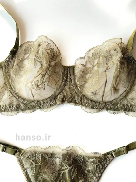 ست شورت و سوتین فنردار توری ژینا Jina سبز صدری