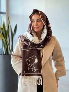 شال اسنوپی (قهوه ای)