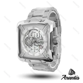 ساعت مردانه الگانس diamond سیلور صفحه سفید m-10241