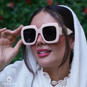 عینک زنانه شنل / فریم کائوچو و چرم عدسی پلی کربنات