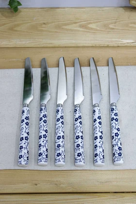 ست کارد و چنگال دنی هوم گل آبی / s66