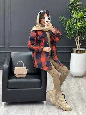 شکت چهارخونه تک جیب پاکتی