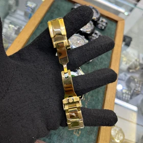 ساعت مچی اسکلیتون رولکس 16233 طرح سه موتور طلایی