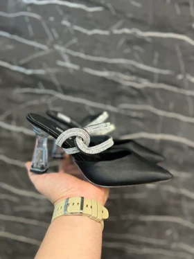 صندل مجلسی نگینی پاشنه شیشه ای