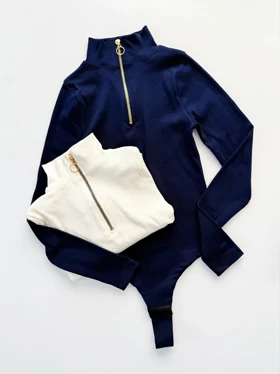 بادی کبریتی نیم زیپ یقه هفت سانتی