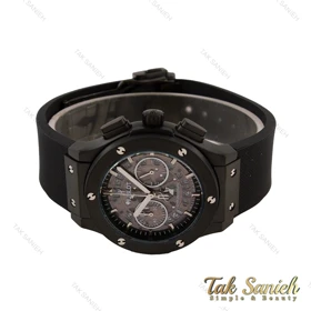 هابلوت زنانه فول مشکی صفحه اسکلتون ایندکس سیلور Hublot-5759-L