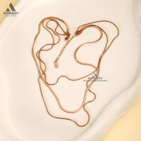 گردنبند سه لاین هرینگبون Herringbone Chain Necklace