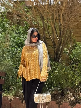 شومیز تک‌رنگ هندی نخی