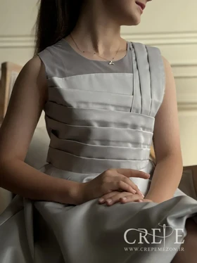 پیراهن ساتن دامن پفی