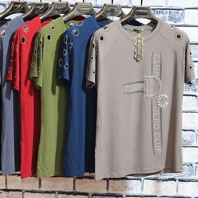 تیشرت زنانه ویسکوز نگین‌دار مجلسی لیزری