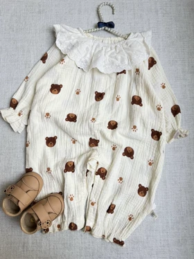 سرهمی دخترانه یقه چین‌دار تدی