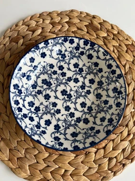 بشقاب خورشت خوری دنی هوم طرح گل سرمه ای / BA4