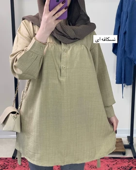 تونیک مانتویی جنس شانتون نخ