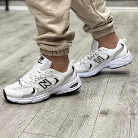 کتانی نیوبالانس سفید مشکی ست مردانه زنانه 530 new balance