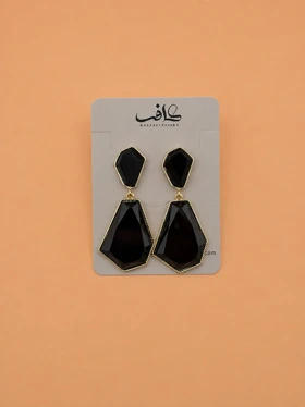 گوشواره مشکی 2 تکه