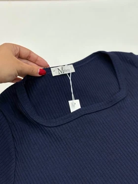 تیشرت کشبافت آستین کوتاه 515 (سورمه ای)