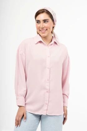 شومیز سیلک رویال صورتی پاستلی