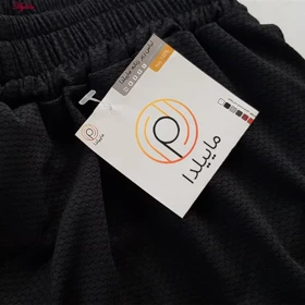 ست تیشرت آستین کوتاه و شلوارک ورزشی مردانه رنگ مشکی مدل 5374-806