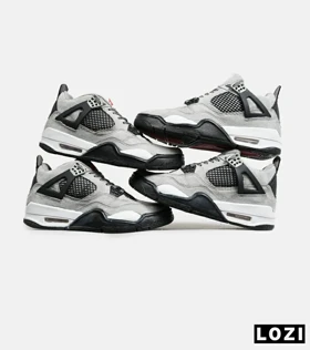 کتانی ساق‌دار مردانه طوسی مشکی Nike air jordan 4