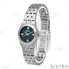 ساعت الکسا اسپشیال زنانه نقره ای صفحه سبز 106138