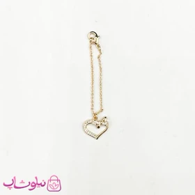 آویز ساعت زنانه ysx طرح قلب نگینی طلایی کد 899