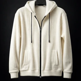 کت فوتر کبریتی مشکی گرماژ بالا با کیفیت فوق‌العاده استثنایی کپیسویشرت فوتر پشمی سفید استخونی تمام خز خاص با عالی ترین کیفیت قواره دار لانگ